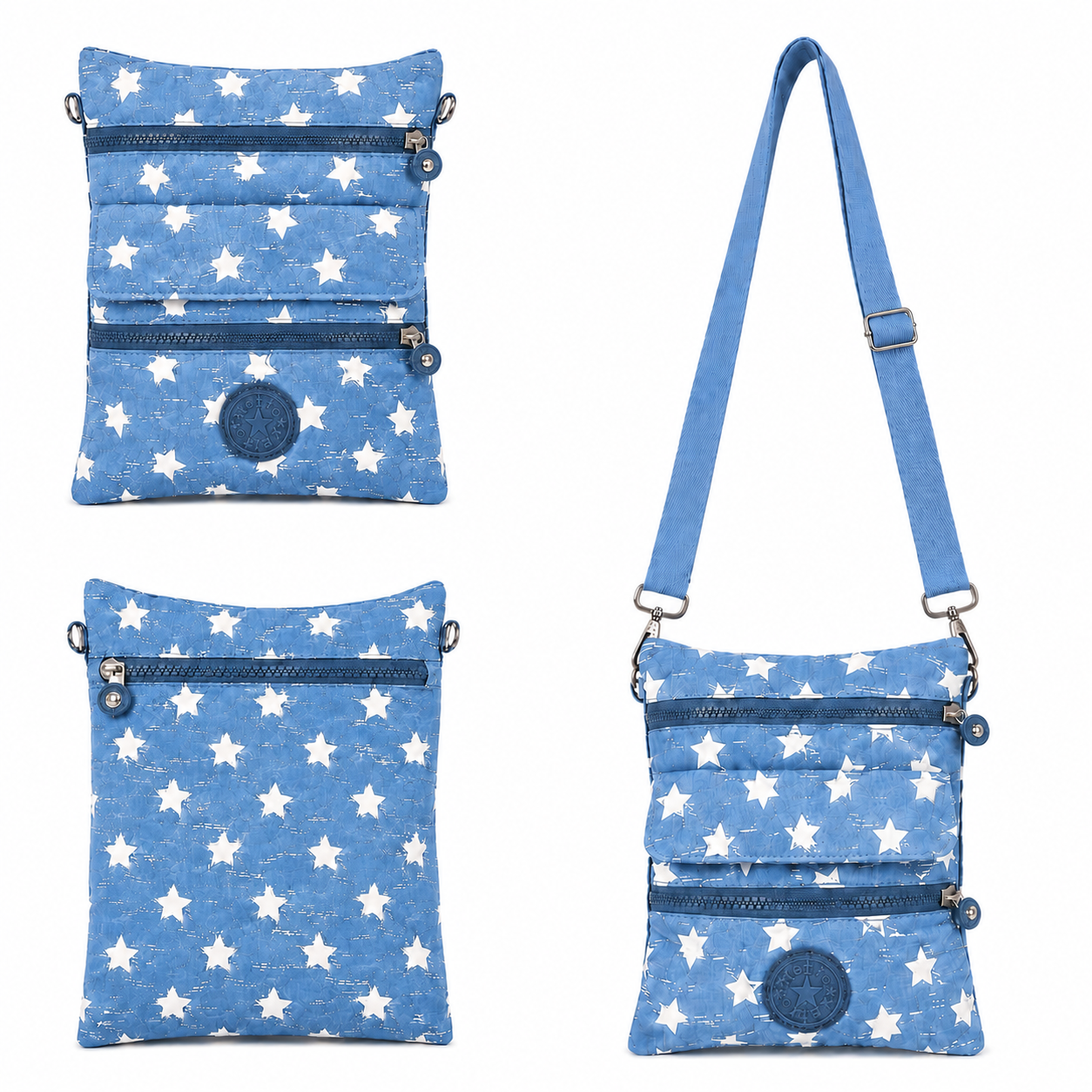 (image for) LL-46P BLUE STAR RND X-BODY BAG WITH ADJUSTABLE STRAP